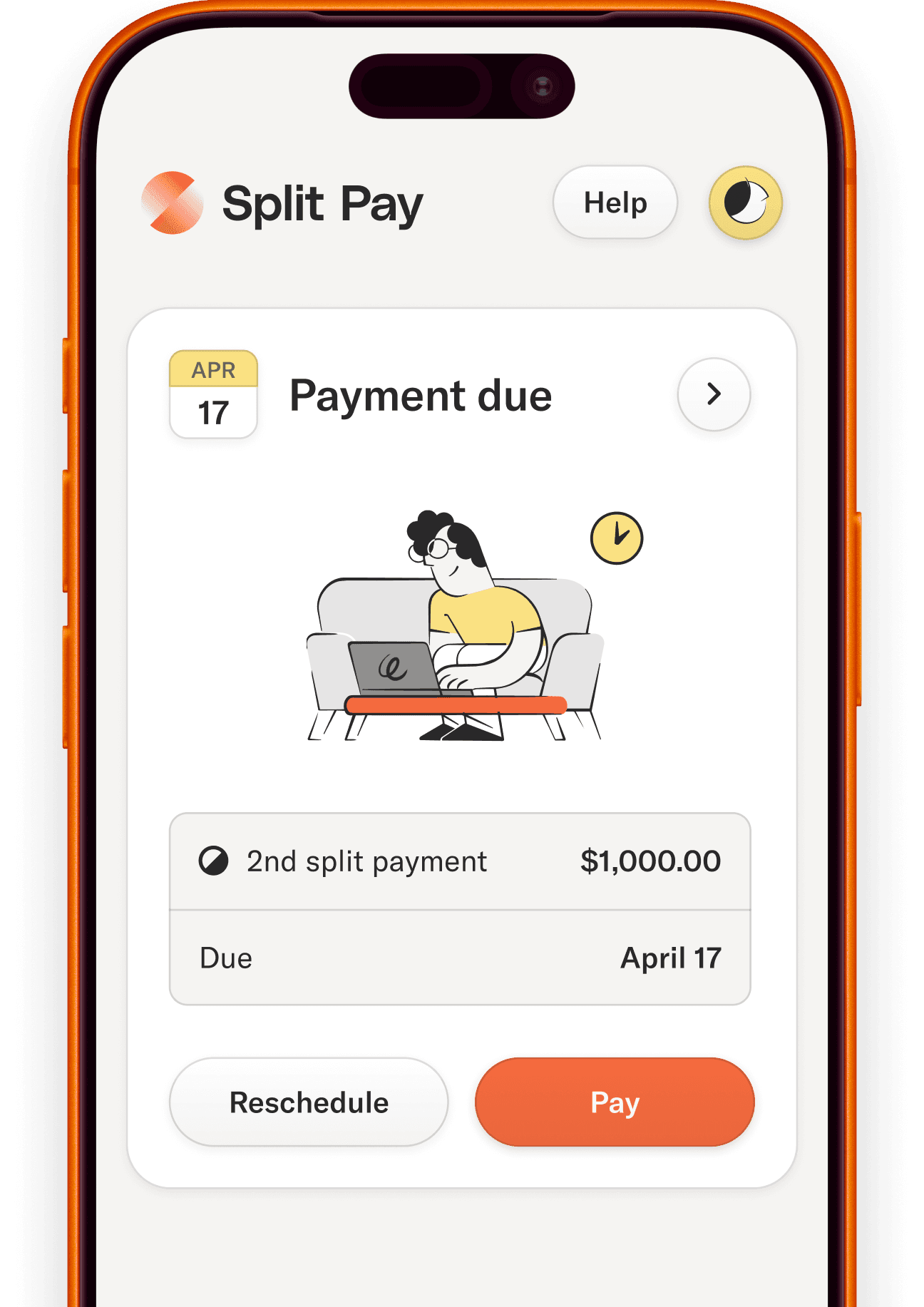 app view: pay on your schedule