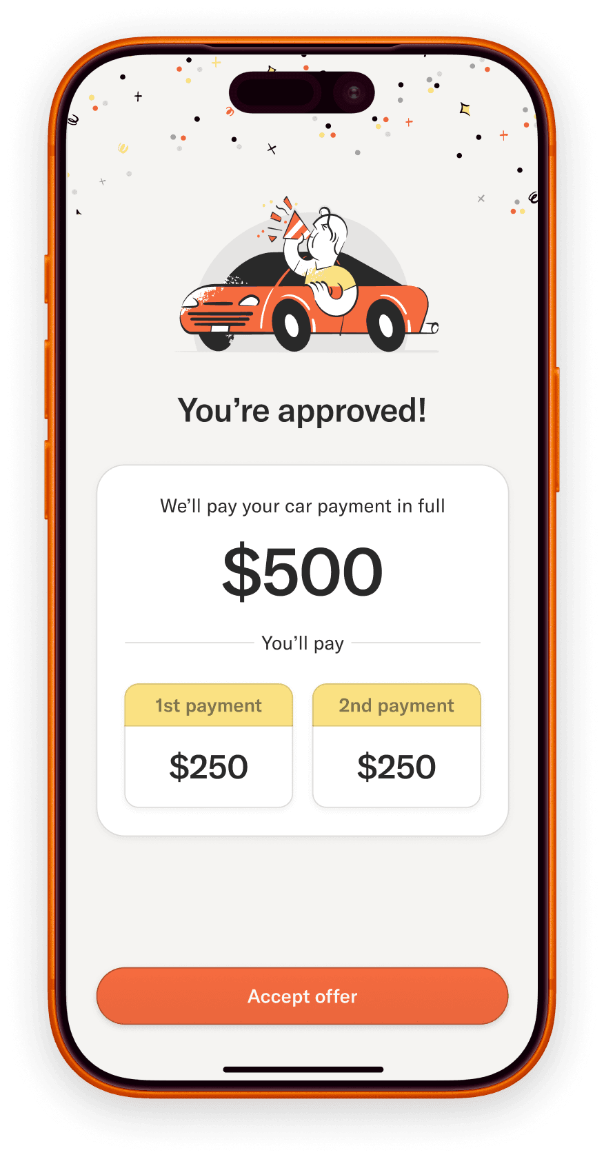 Split Pay app on a phone