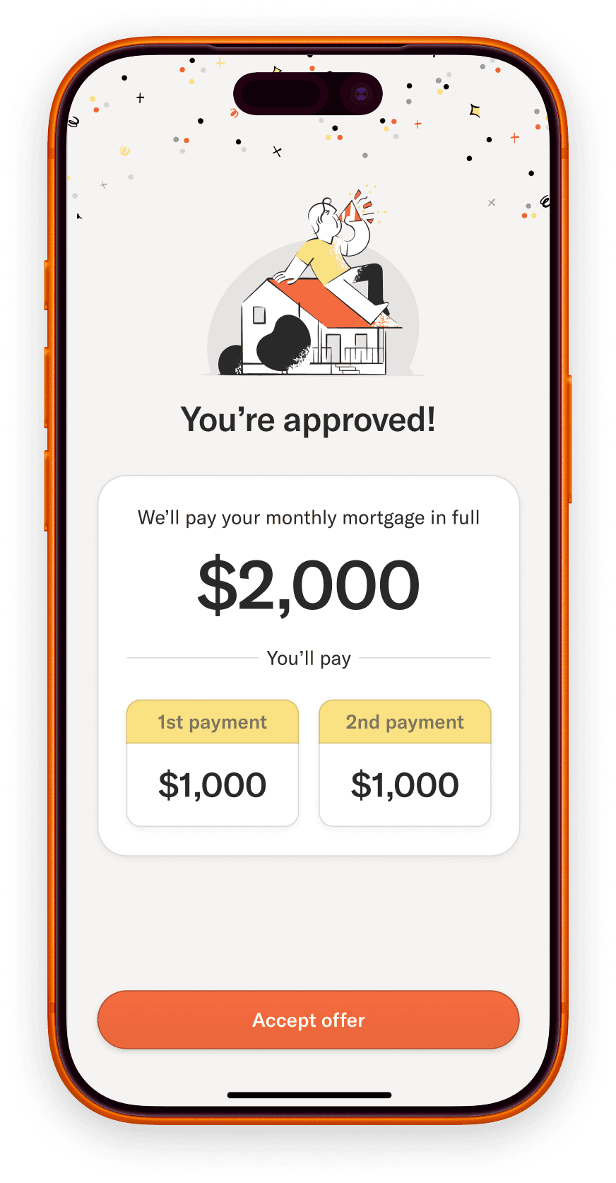 Split Pay app on a phone